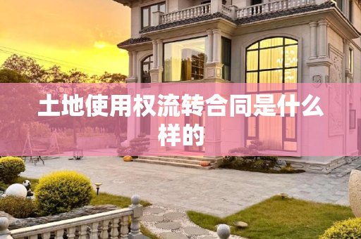 土地使用权流转合同是什么样的