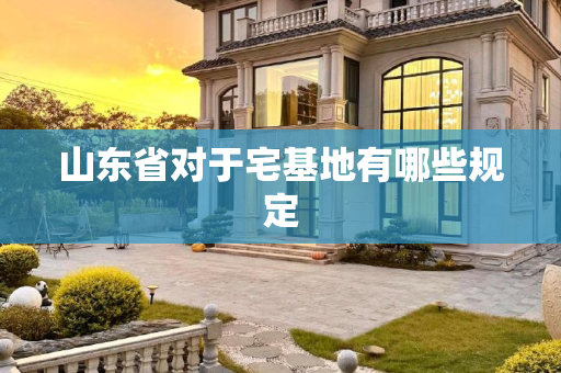 山东省对于宅基地有哪些规定